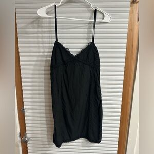 Zara Black Lace Trim Mini Dress